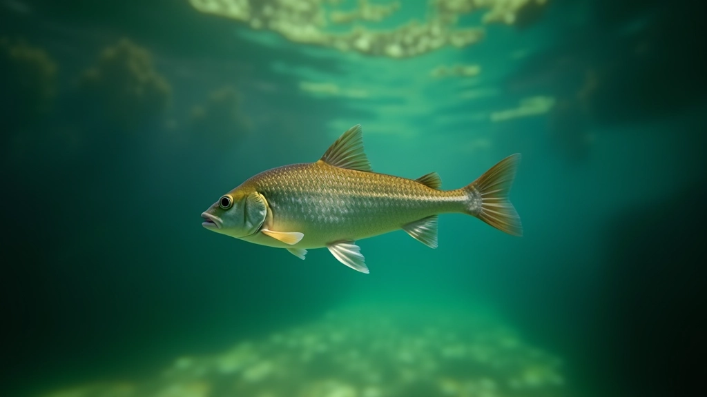 Detalle de fauna marina en el manglar — pez pequeño en agua clara bajo la pasarela